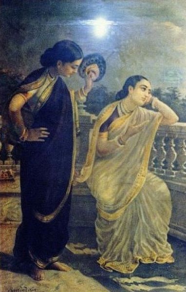 Raja Ravi Varma Ladies in the Moonlight